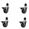 Service Caster 3.5'' Thermoplastic Rubber Swivel 1-7/8'' Expanding Stem Caster Set with Brake, 4PK SCC-EX20S3514-TPRB-PLB-178-4 - alternate 1